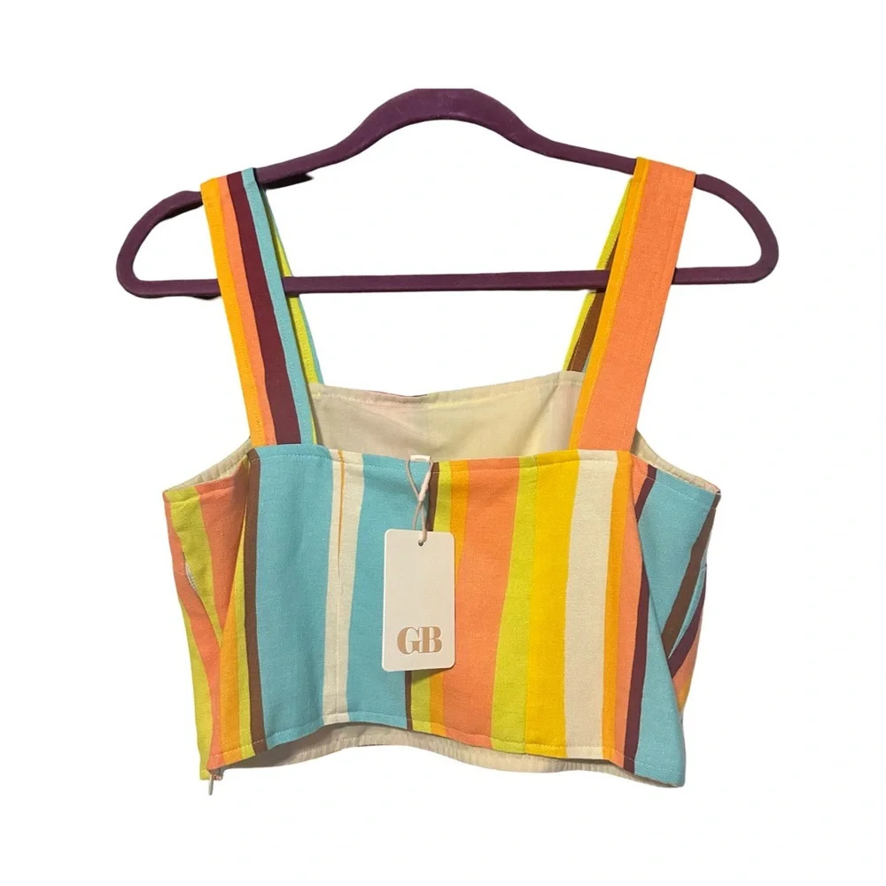 GB linen blend crop top size S - Picture 2 of 2